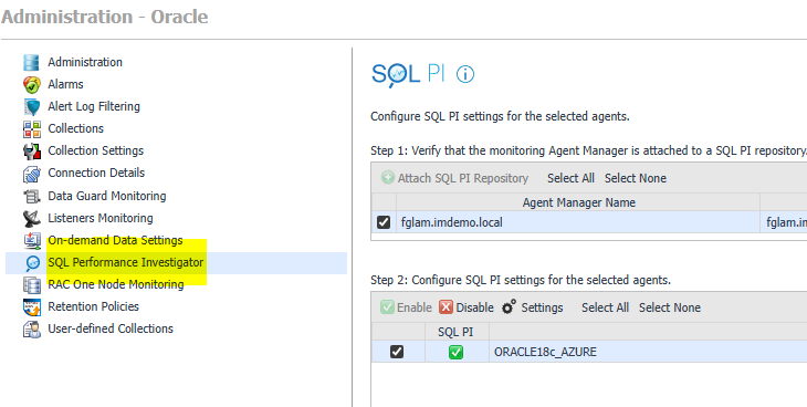 Choose SQL Performance Investigator
